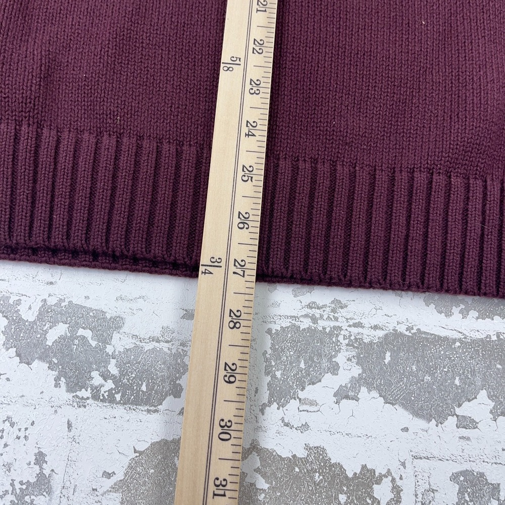 Tommy Hilfiger Sweater Men XL Maroon Heavy Knit Crewneck Pullover Ribbed Grandpa - Picture 6 of 8
